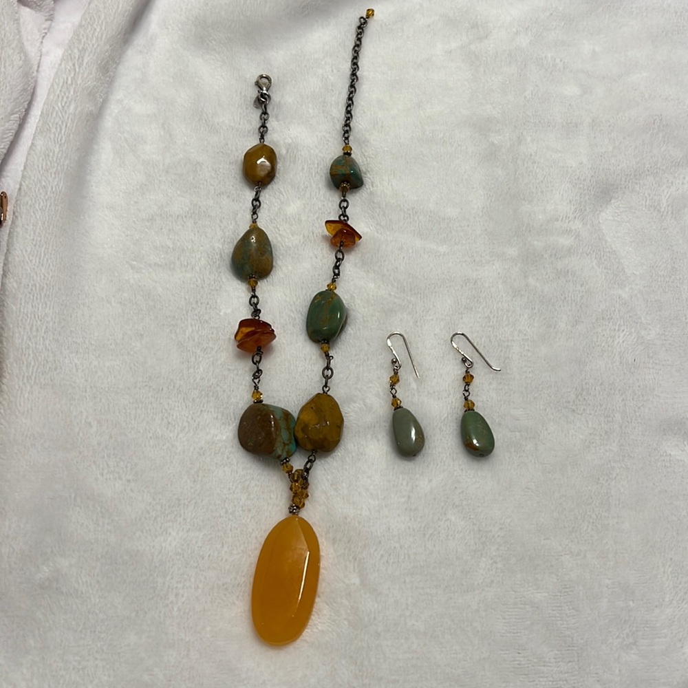 Silpada Multiple Stone Necklace and Earrings